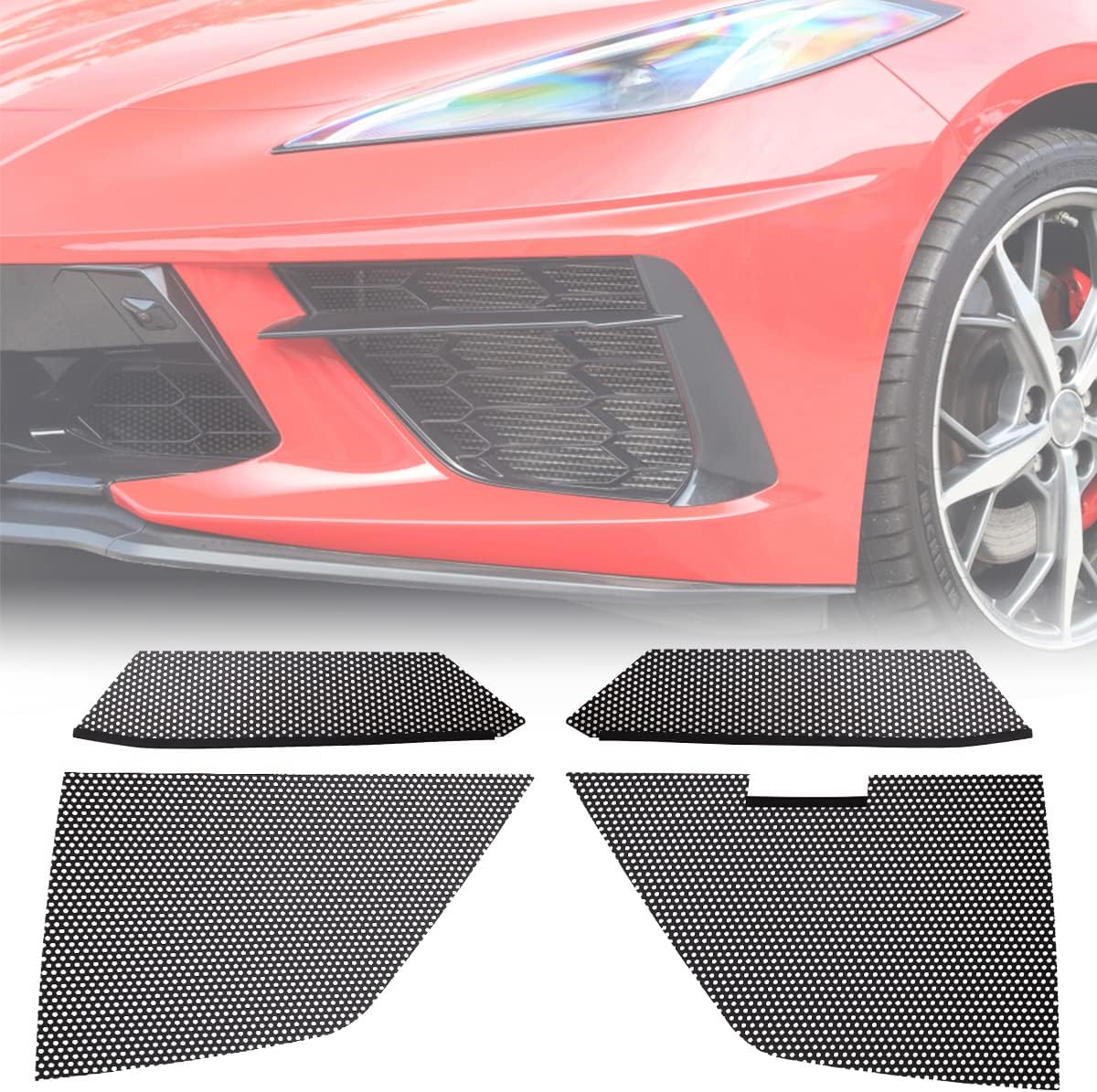 Black Aluminum Car Radiator Grille Vent Set L310