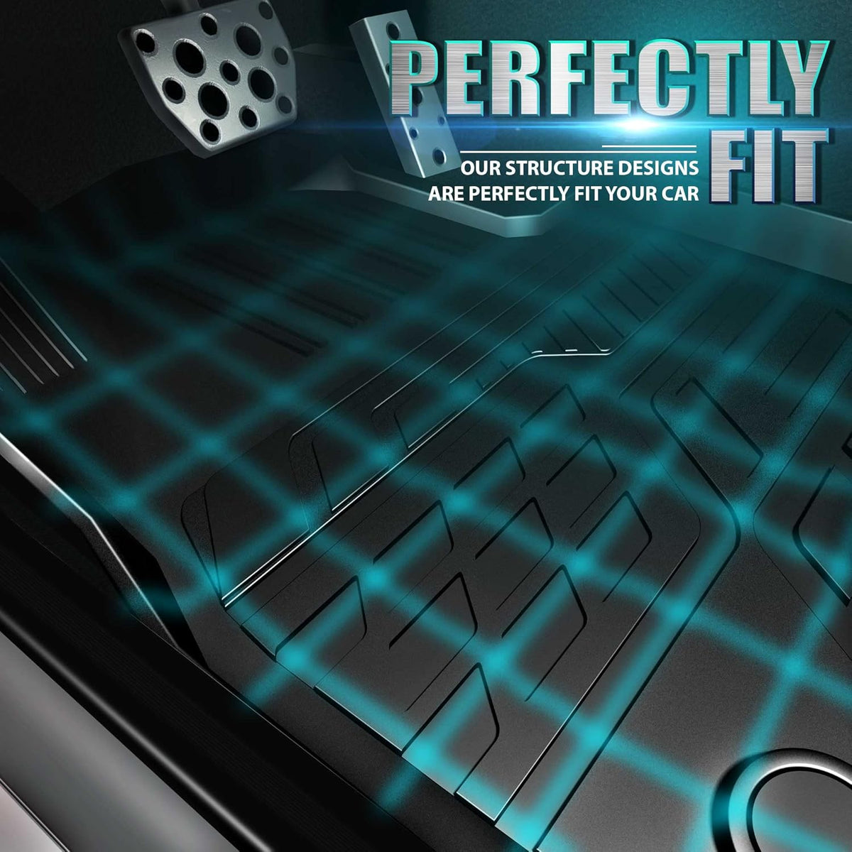 Black TPE All Weather Floor Liners Y502