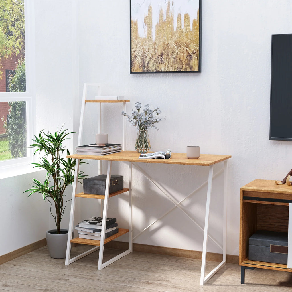 Computer Desk with 3-Tier Storage Shelves J20485