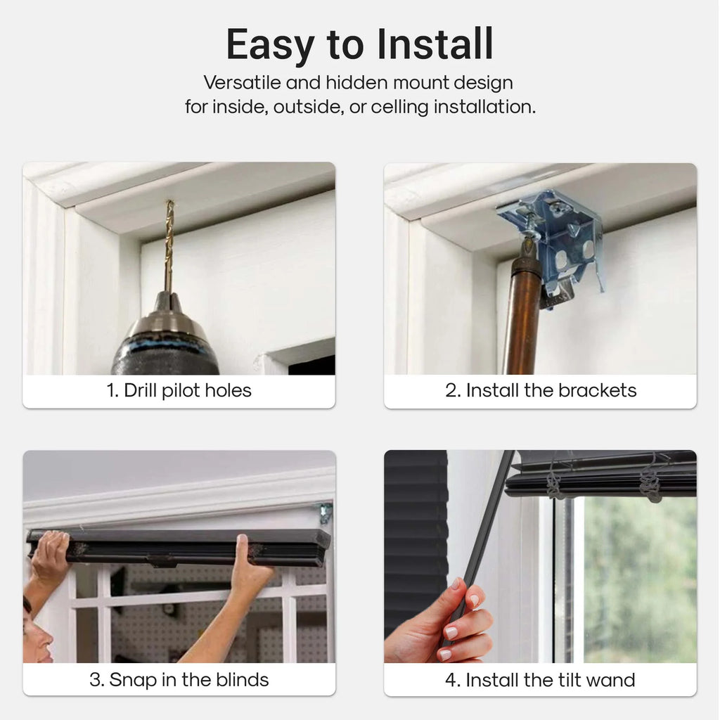 1" Vinyl Blackout Cordless Window Blinds, 64L x 34W Inches J91034