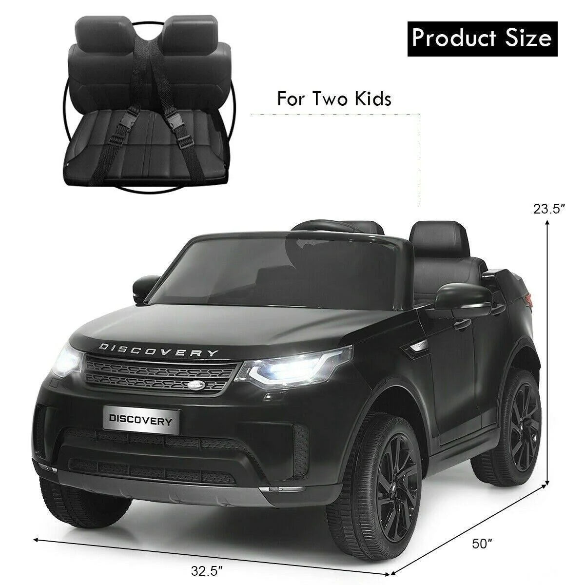 Black 2-Seater Ride on Car Q361