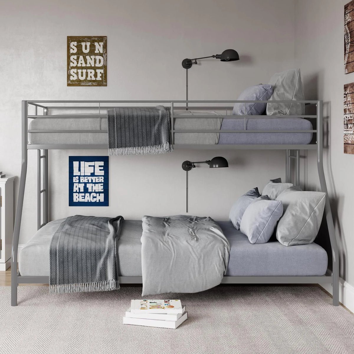 Black Twin over Full Metal Bunk Bed E334