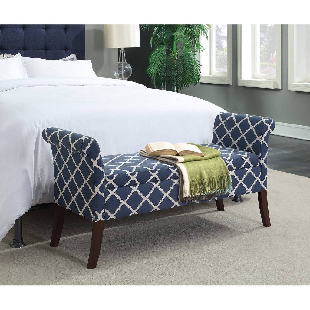 Espresso Faux Leather Storage Bench F159