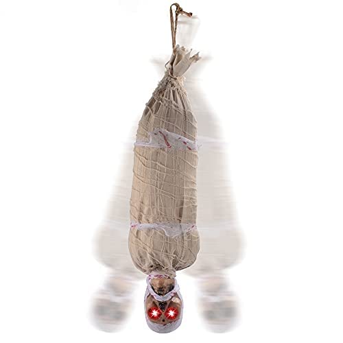 Hanging Cocoon Corpse Decoration with LED Eyes & Sound Effect U23929