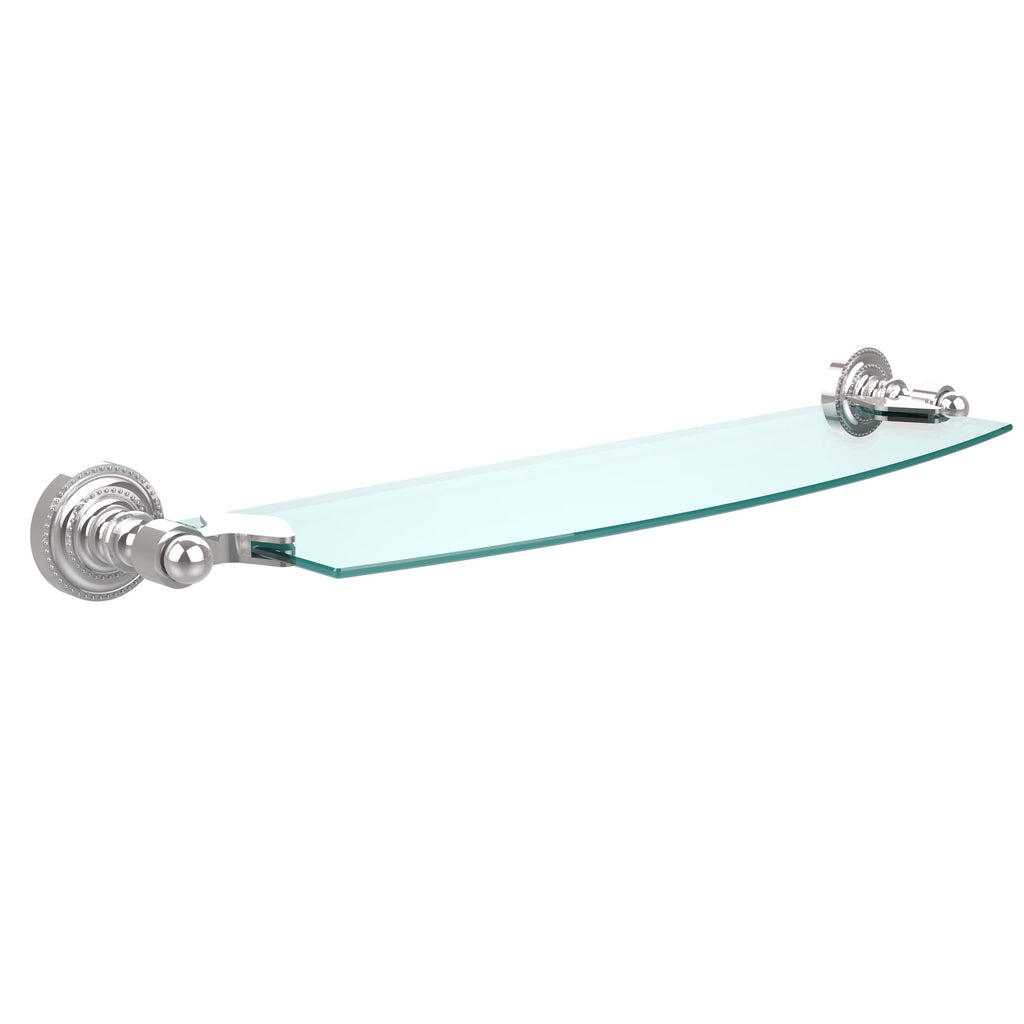 18 inch Polished Chrome Glass Shelf V1258