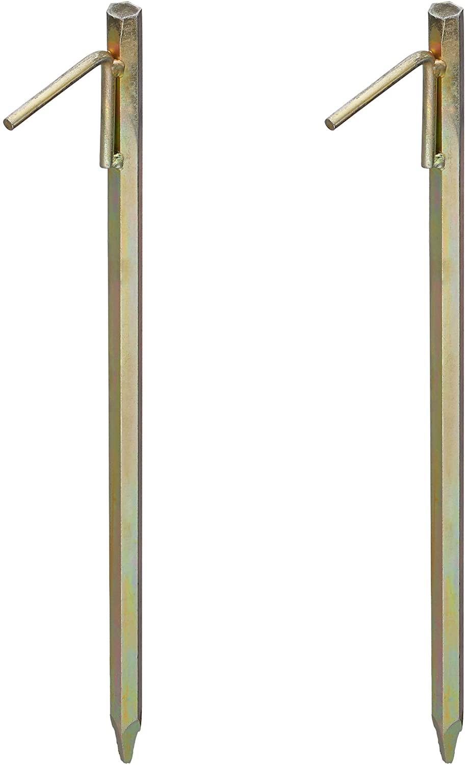 Yellow Galvanized Steel Tent Stakes Set of 2 X97416