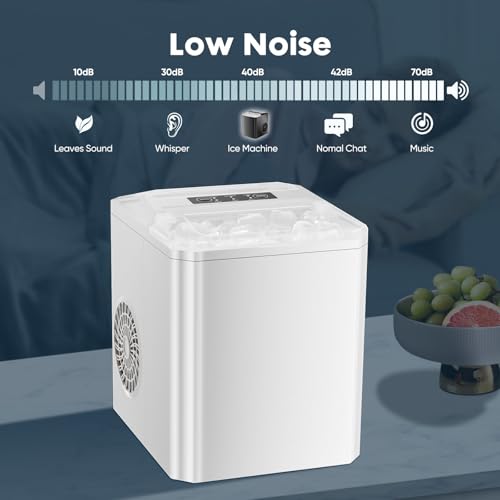 Portable Self-Cleaning Countertop Ice Maker with Scoop and Basket, Coal Black R292918