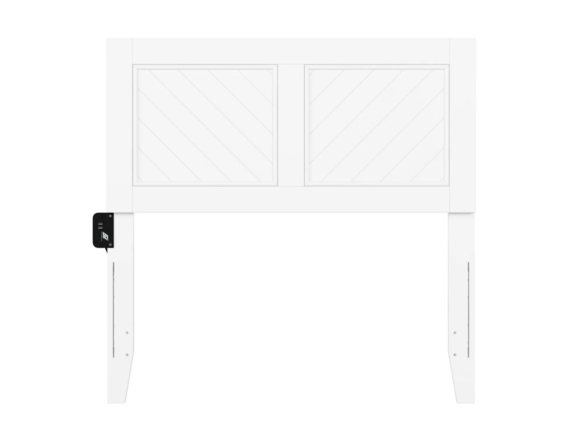 White Solid Wood Twin Headboard B934