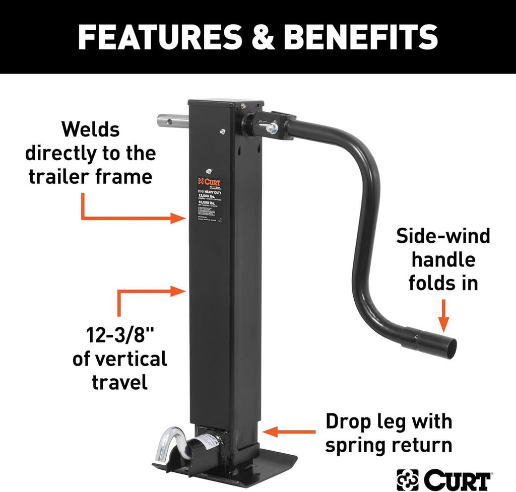 Direct Weld On Heavy-Duty Trailer Jack, 12,000 lbs. H22589