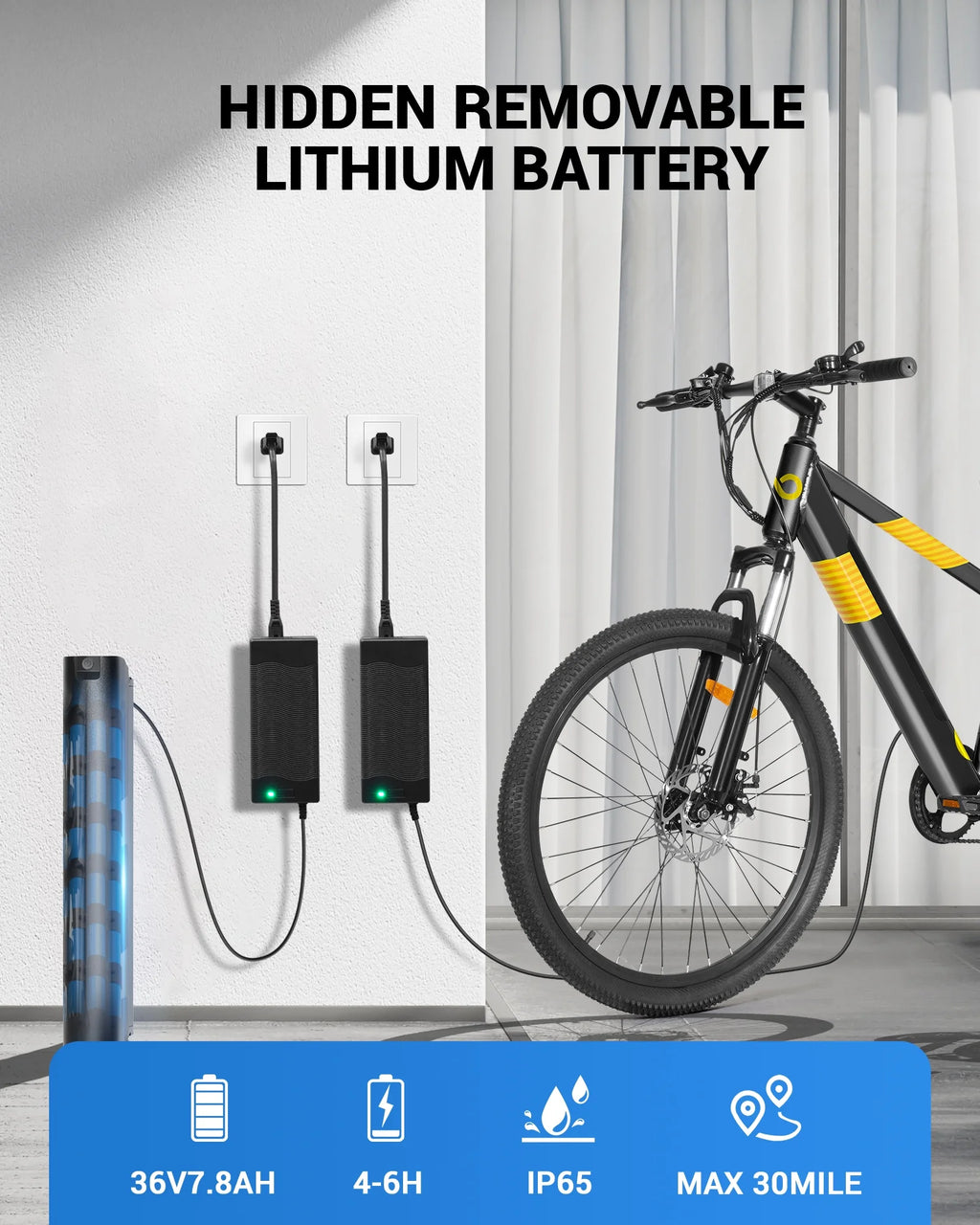 350W 26" Electric Mountain Bike with 36V Removable Battery I376