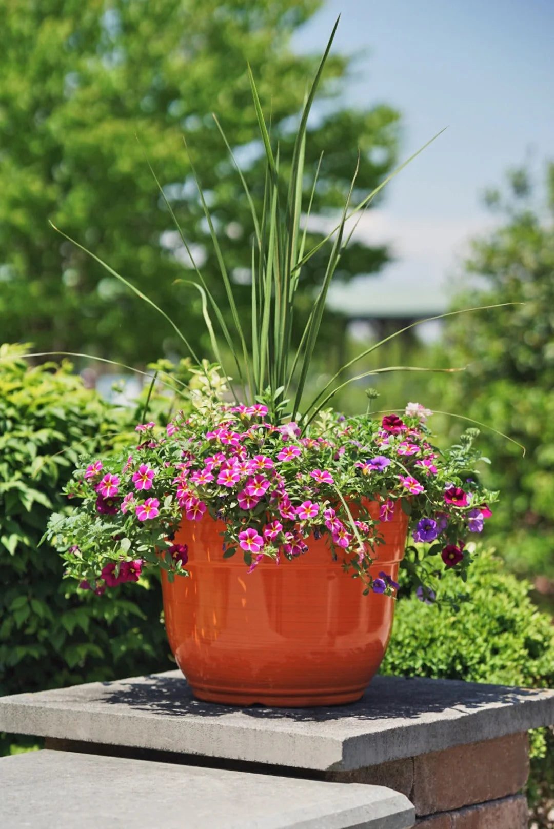 Bright Orange 15" Plastic Planter U279