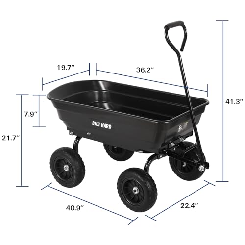 4 Cu.Ft. Poly Yard Dump Cart with 180° Rotating Handle U640976