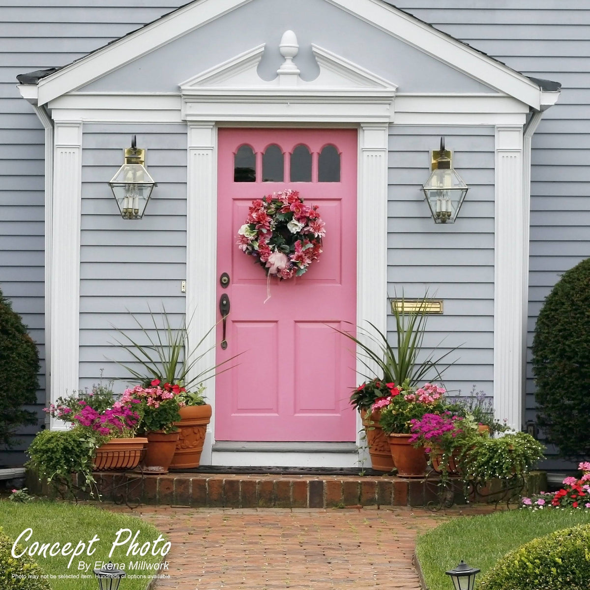Two Equal Flat Panel PVC Pilaster with Decorative Capital & Base (Pair) O42564