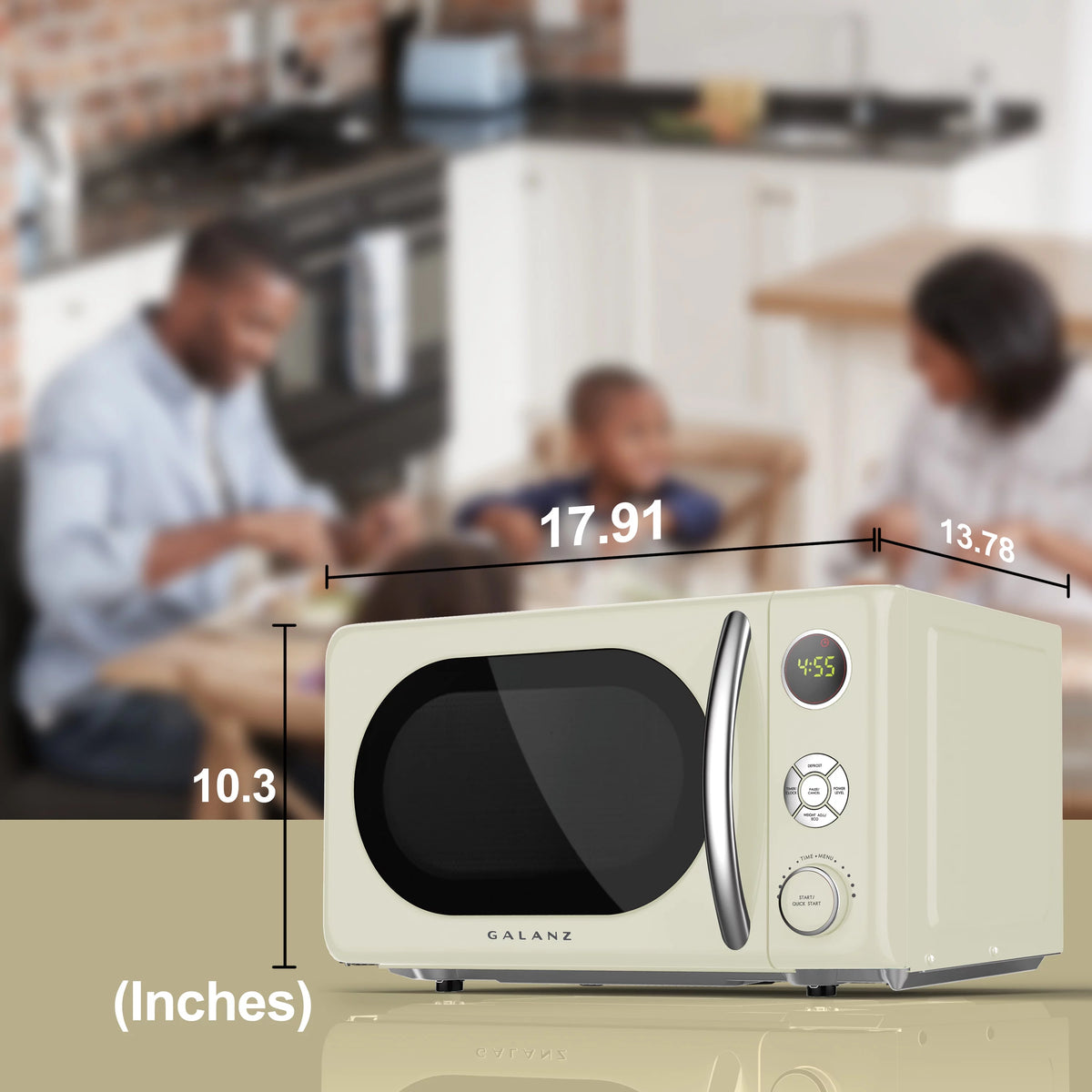0.7 Cu ft 700 Watts Blue Retro Countertop Microwave Oven Z91592
