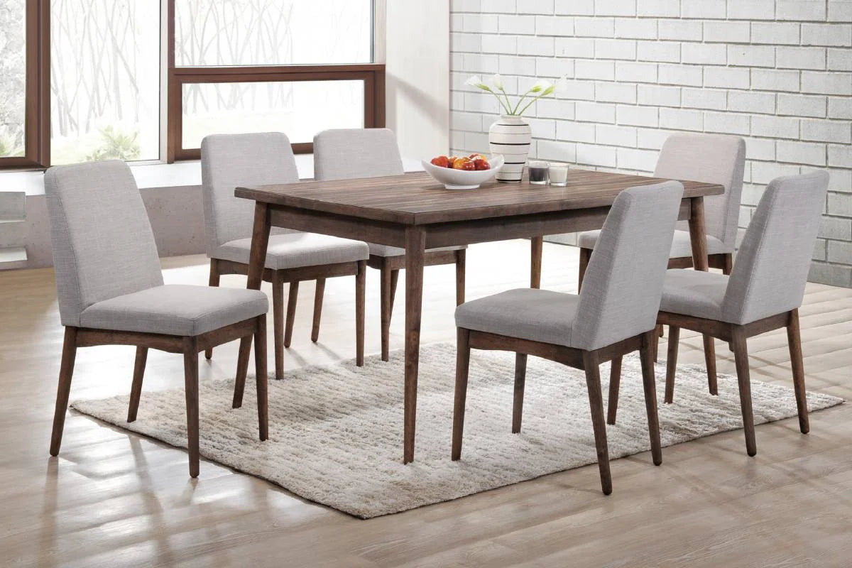Solid Wood Fabric Upholstered Dining Chairs 2pcs Set L921
