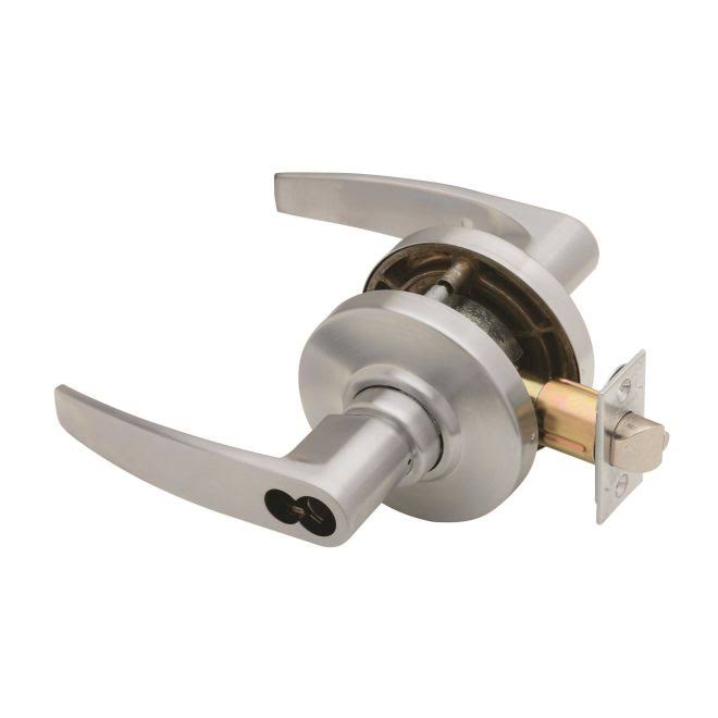 Satin Chrome Storeroom Large Format Lock with Latch and Strike R4689