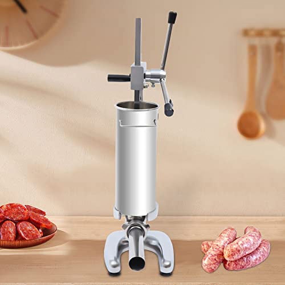 3L Stainless Steel Manual Sausage Stuffer Machine with 4 Filling Tubes R1764