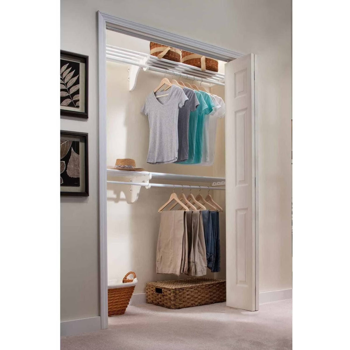 White Closet Organizer Kit F852