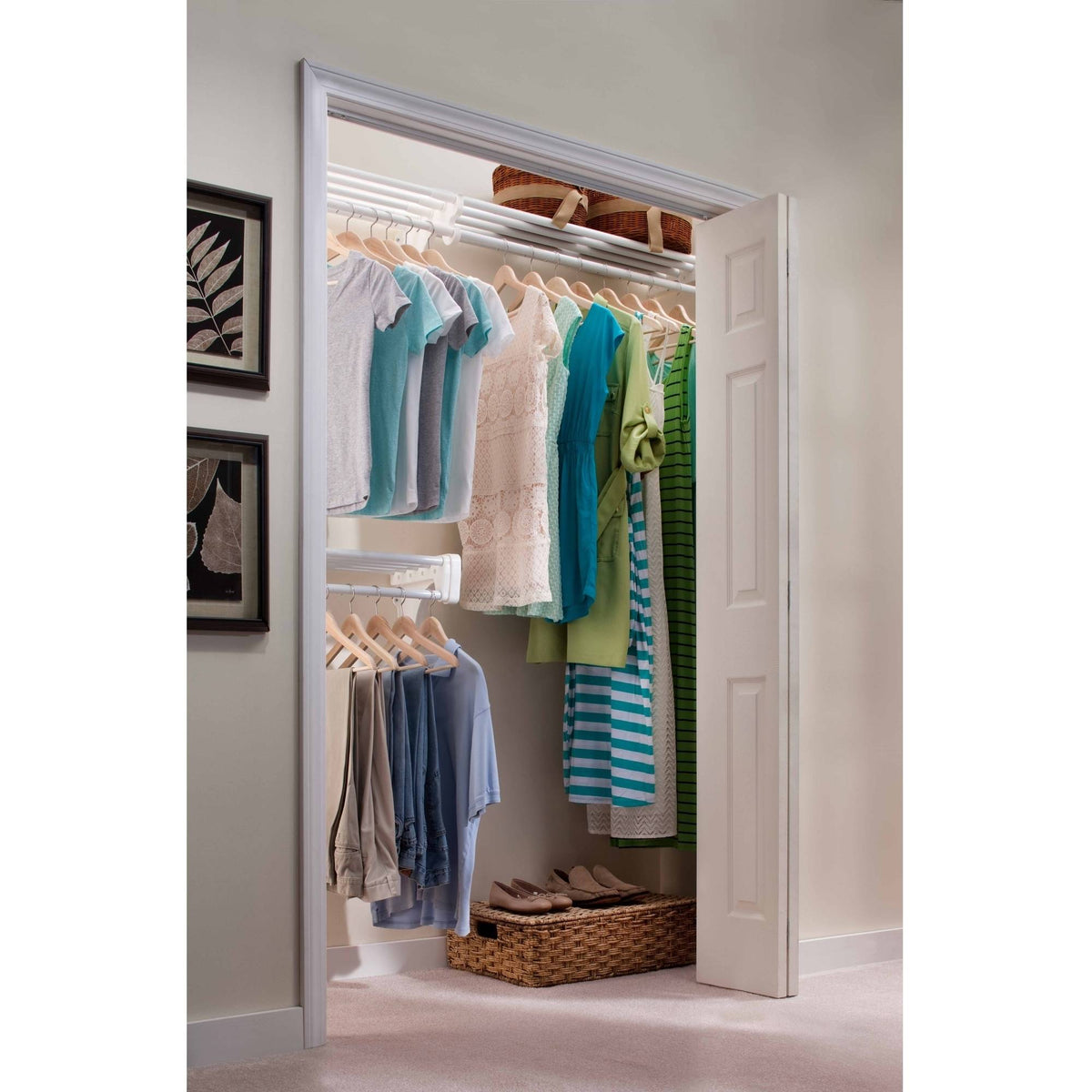 White Closet Organizer Kit F852