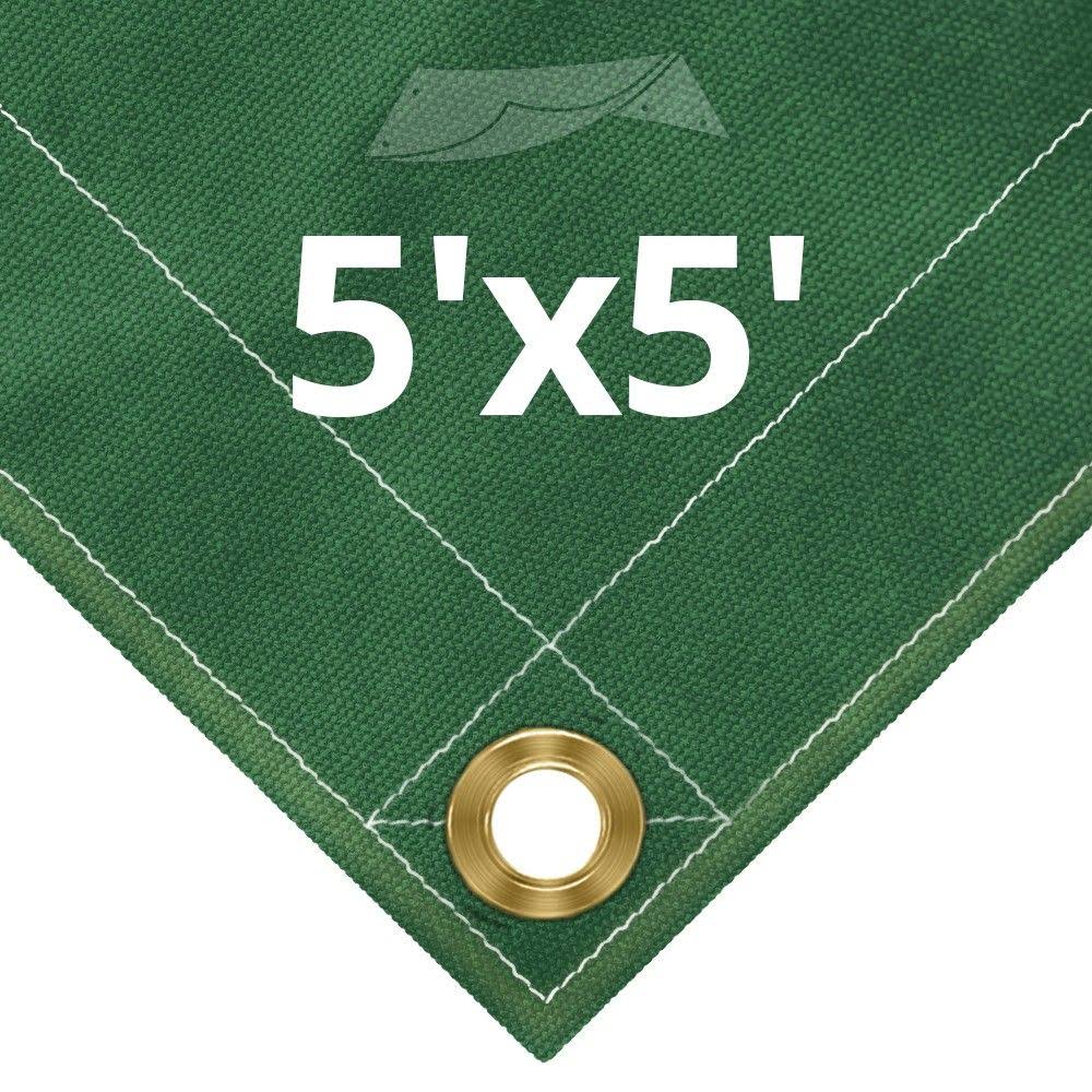 Green Canvas Tarps 5' x 5' O353
