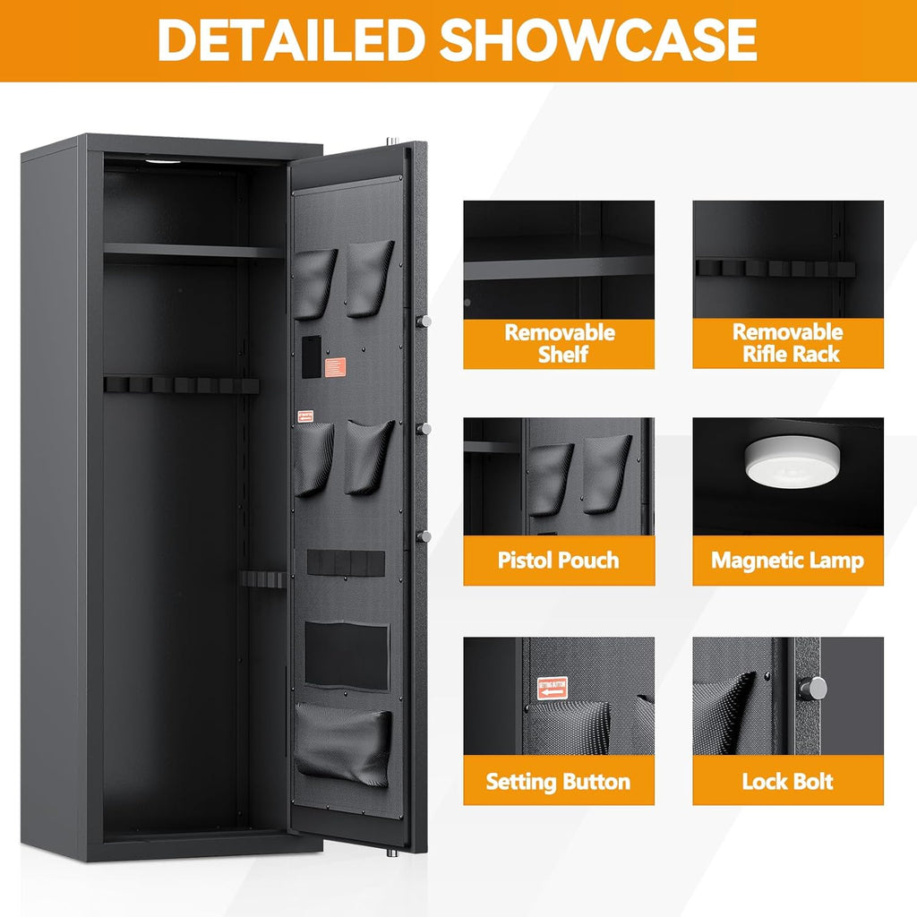 10-12 Gun Safe with Removable Shelf and Gun Rack Z57042