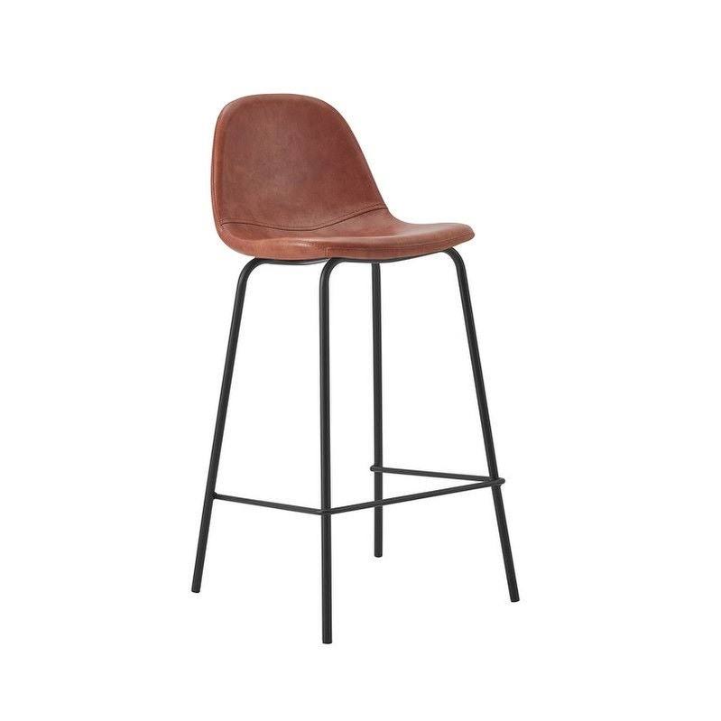 Brown Upholstered Counter Stool Set of 2 D2675