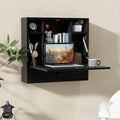 White Wall Mounted Desk with Storage Drawer and Shelves W540927