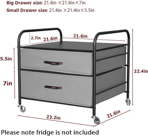 Mini Fridge Stand with 2 Drawer Storage N4849