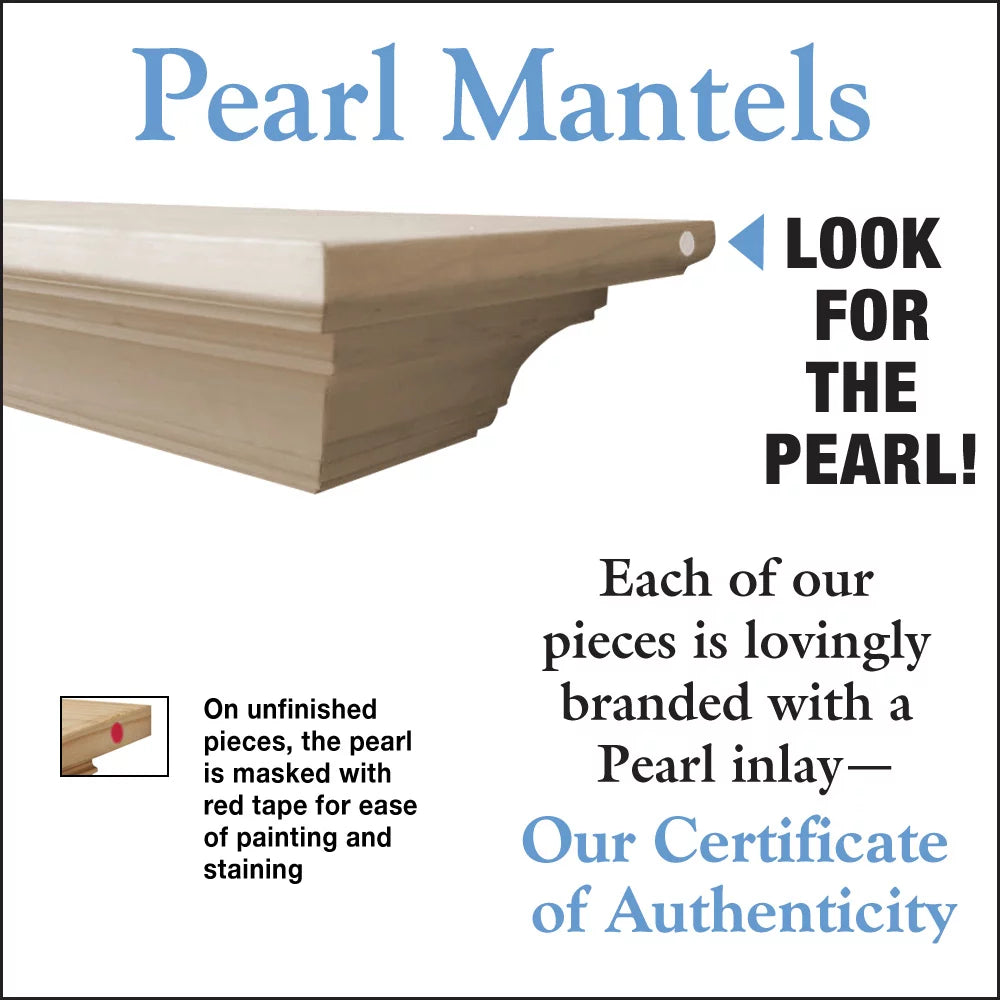 Unfinished Wood Mantel Shelf 60"L x 10"D x 5"H E7965