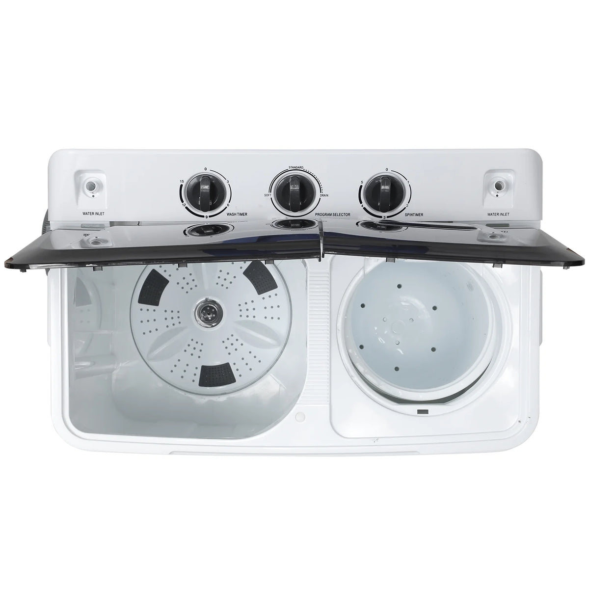 Portable 30LBS Twin Tub Mini Compact Laundry Washer Spinner Combo White Gray D674