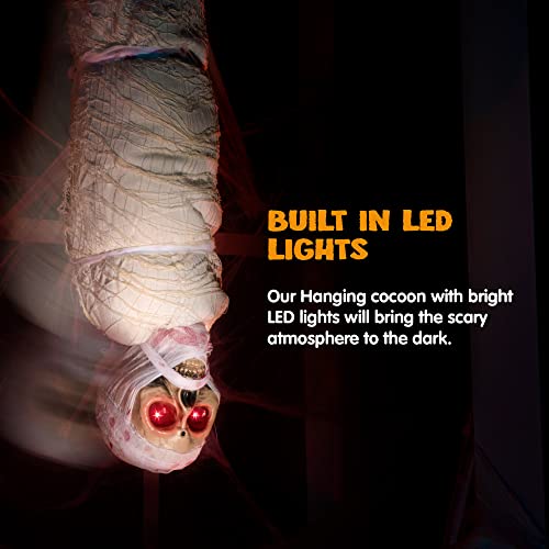Hanging Cocoon Corpse Decoration with LED Eyes & Sound Effect U23929