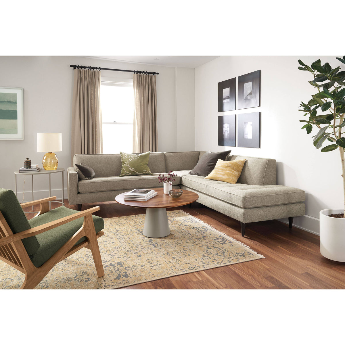 Slim Round End Table 15 Diameter 20H Sage Green Grey D716021