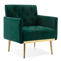 Green Velvet Upholstered Accent Chair with Metal Legs U669