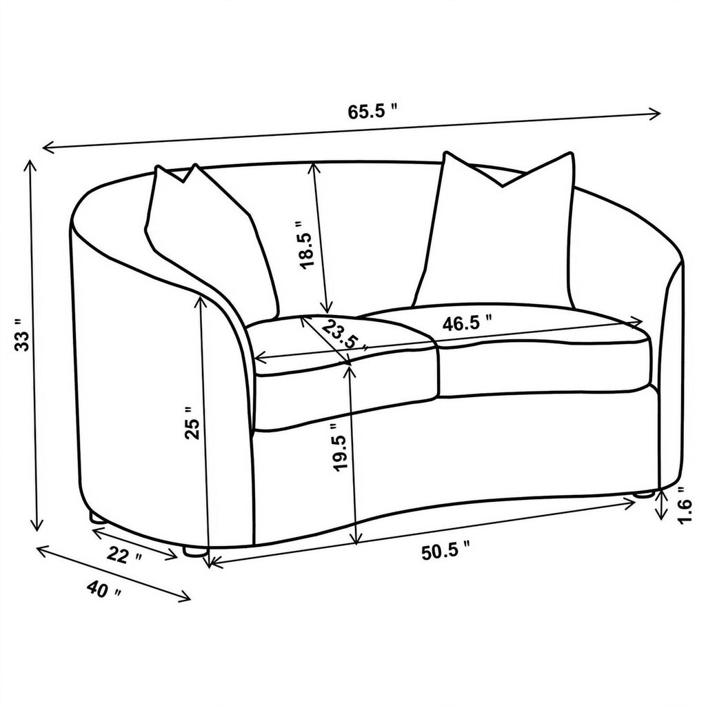 Latte Fabric Upholstered 2-piece Living Room Set J4715