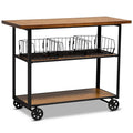 Walnut Brown Kitchen Console Cart S61789