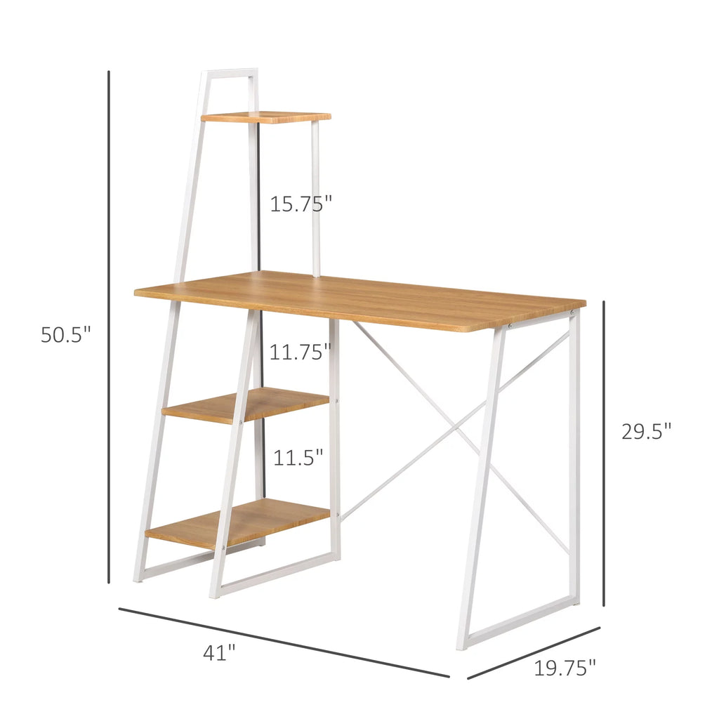 Computer Desk with 3-Tier Storage Shelves J20485