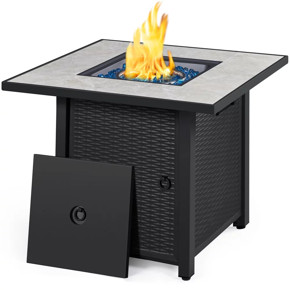 30'' Square Propane Fire Pit Table 50,000 BTU with Ceramic Tabletop S904212