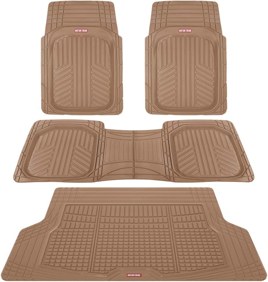 Beige DeepDish Front & Rear Mats with Trunk Cargo Liner Combo Set Z4953