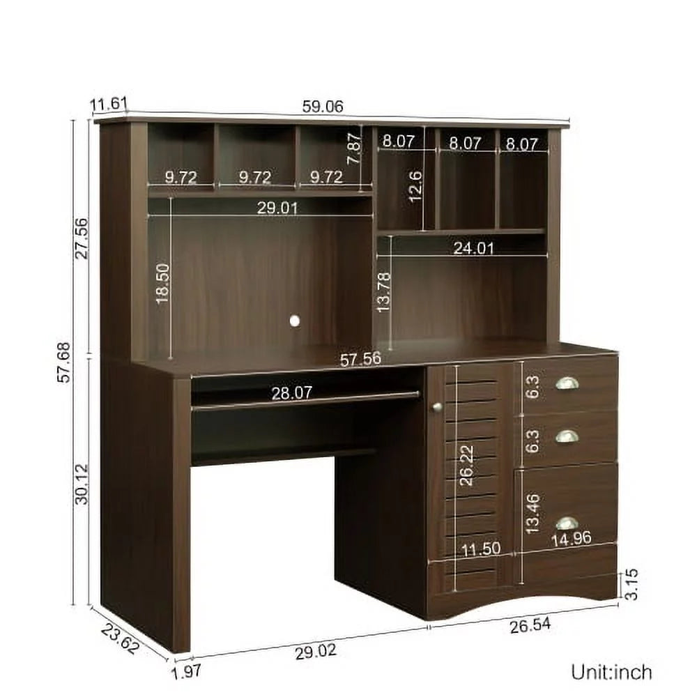 Computer Desk with Hutch W34614