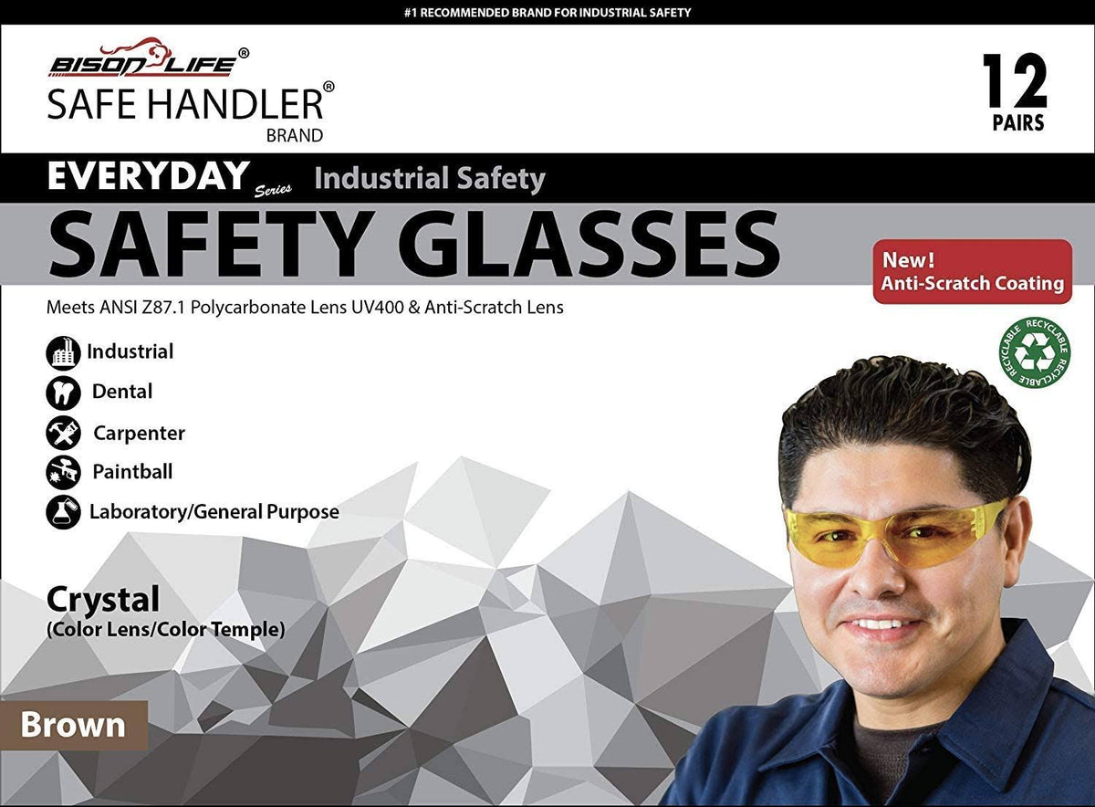Brown Safety Glasses Pack of 144 K5600