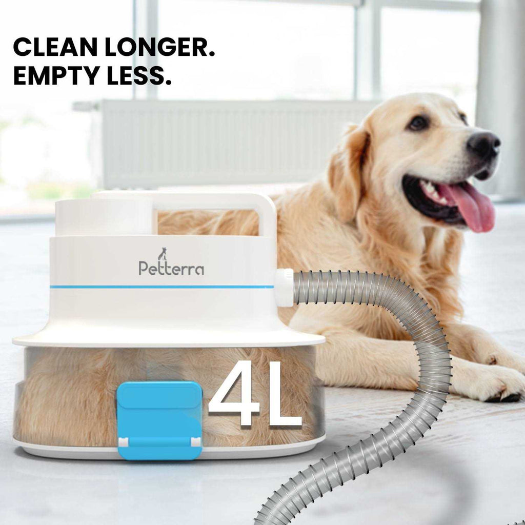 3-in-1 Pet Grooming Kit Vacuum Suction Dryer Clipper 6 Tools 4L I6131