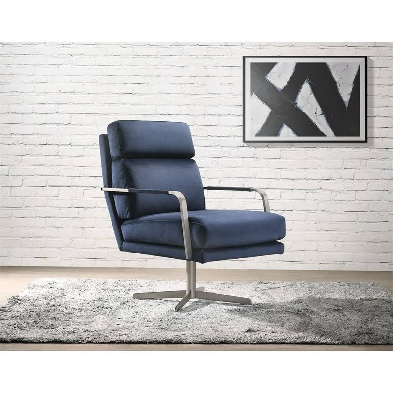 Blue Swivel Accent Chair L3598