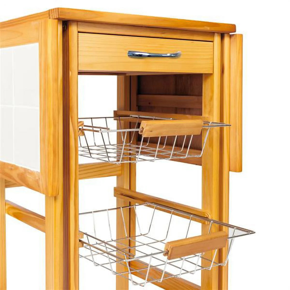 Portable Rolling Drop Leaf Kitchen Table or Storage Trolley Cart F23982