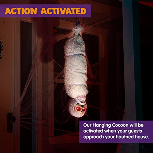 Hanging Cocoon Corpse Decoration with LED Eyes & Sound Effect U23929