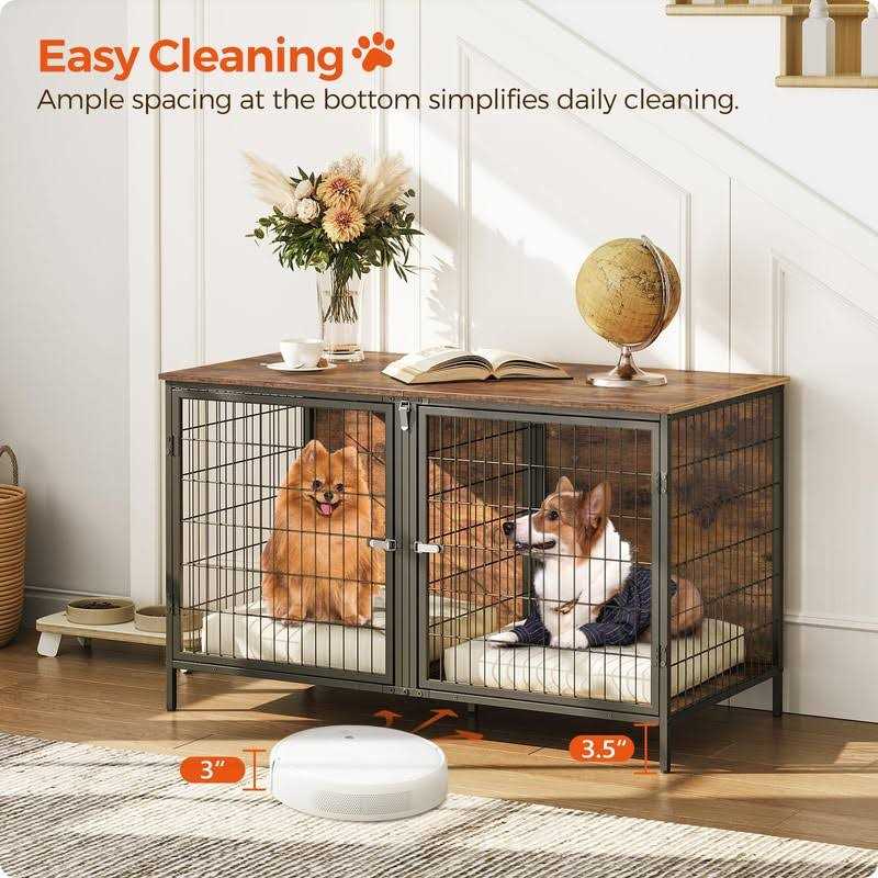 Dog Crate Furniture with Removable Divider H6740