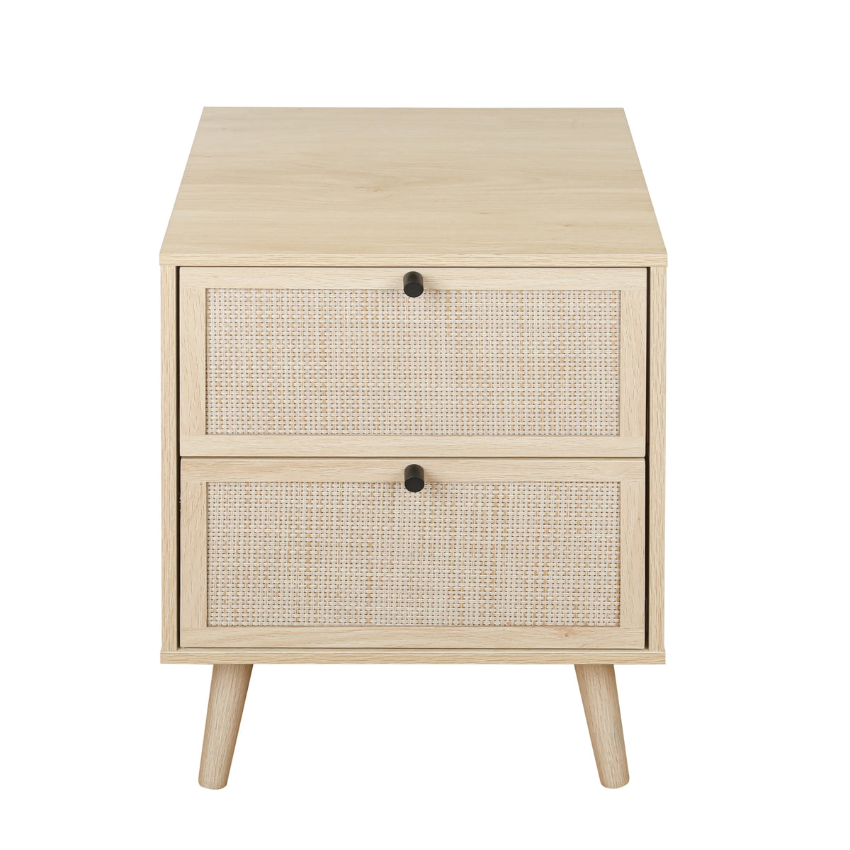 Set of 2 2 Drawer Natural Nightstand V206