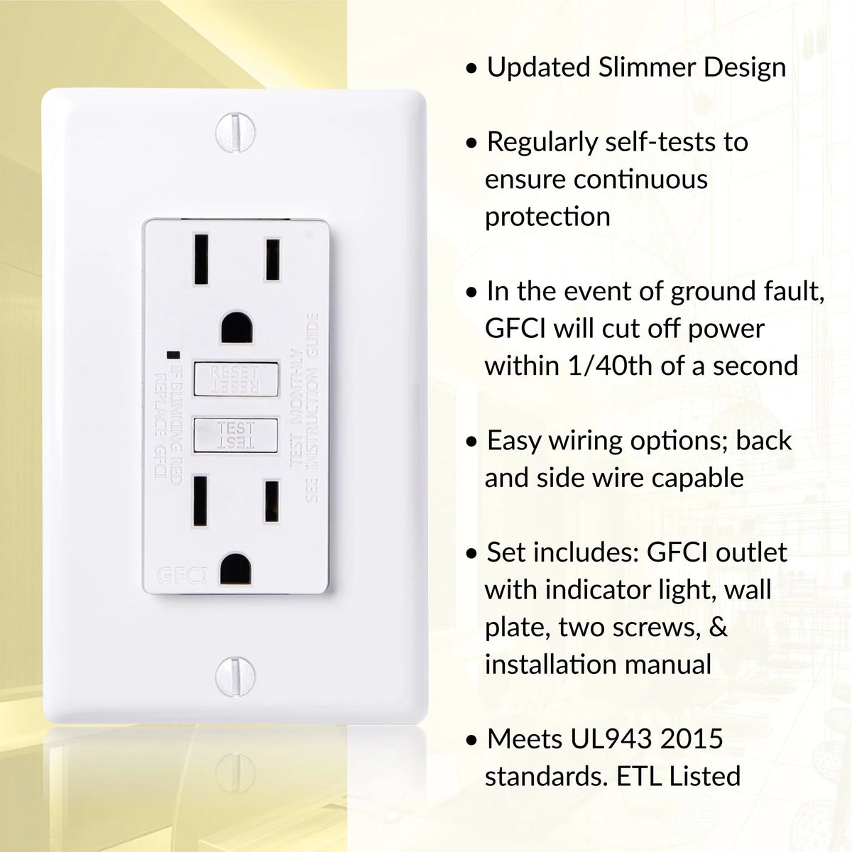 White 15A GFCI Outlets 10 Pack A317897