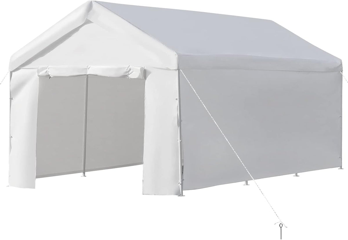 10x20 ft Heavy Duty Carport with Removable Sidewalls & Doors K1272