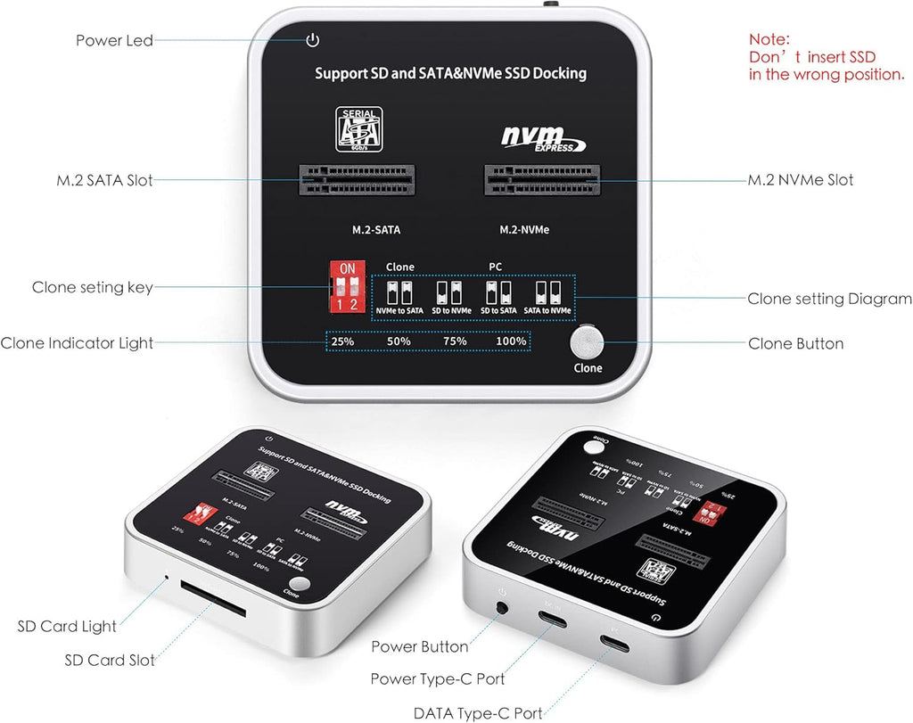 M.2 NVME/SATA SSD Docking Station B44193