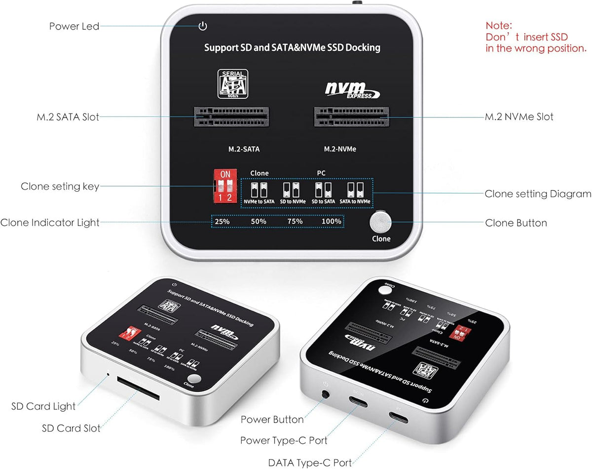 M.2 NVME/SATA SSD Docking Station B44193